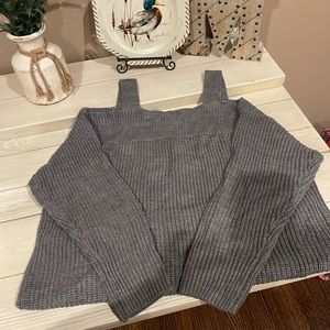 Cable Knit Cold Shoulder Sweater